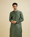 Bottle Green Jaal Medallion Patterned Kurta Set